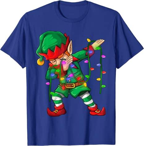 Dabbing Santa Elf Unicorn Christmas Costume Squad Kids Boys Unisex Xmas Gifts TShirt Funny DabbingElf Family Matching Tee Tops