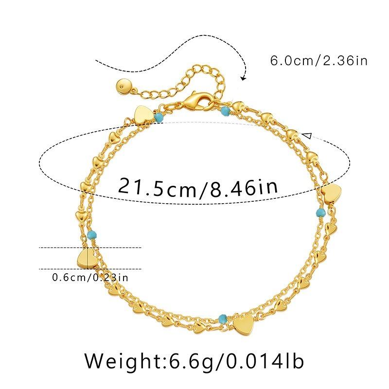 Women Gold Evil Eye Geometric Anklet Foot Jewelry