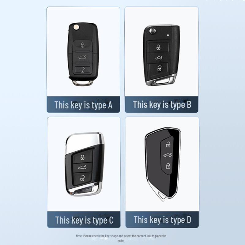 Kryt klíče Volkswagen Lavida pro 24 modelů - Sagitar, Tanyue, Tiguan, Bora a další - Skořepina s přezkou na tašku do auta - Chraňte své klíče stylově.