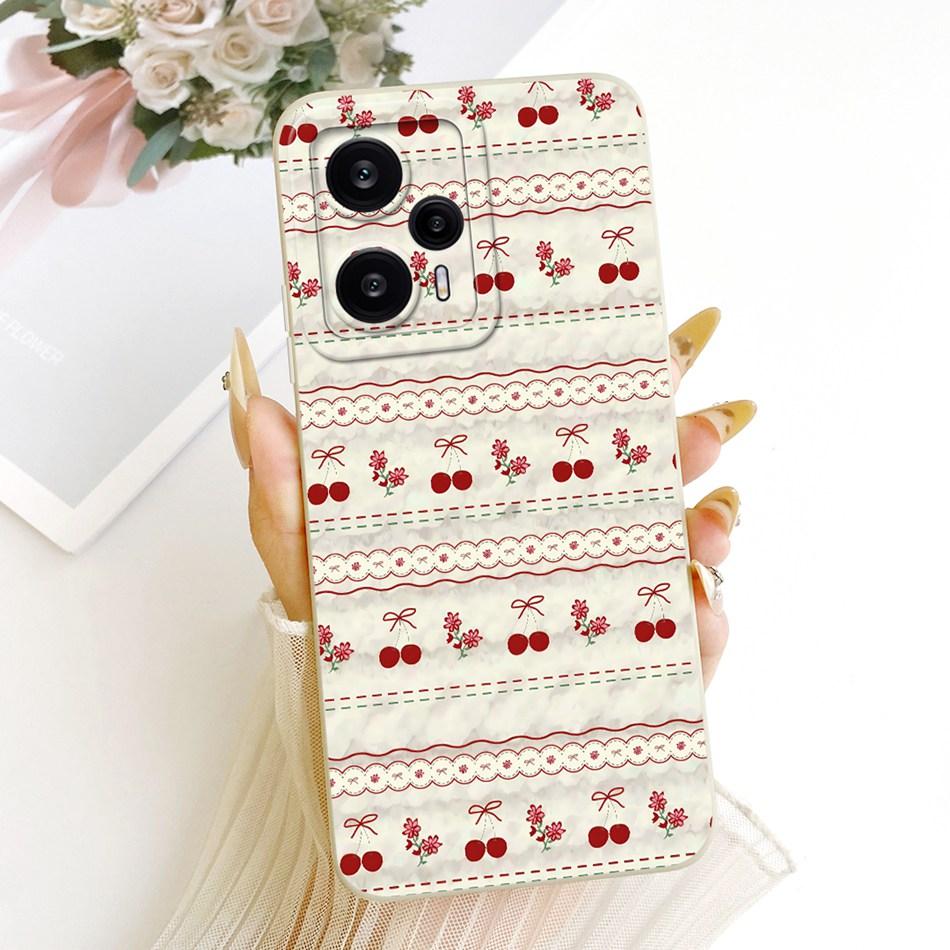 For Xiaomi Redmi Note 12 Turbo Cute Cat Flower Cartoon Phone Case For Redmi Note12 Turbo Shockproof Soft Silicone Bumpers