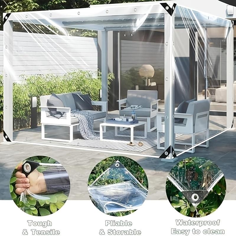 High Quality Clear Tent Flysheet Heavy Duty Anti Tear Windproof Snowproof Plastic Tarp Grommets Garden Patio Outdoor Farm Use