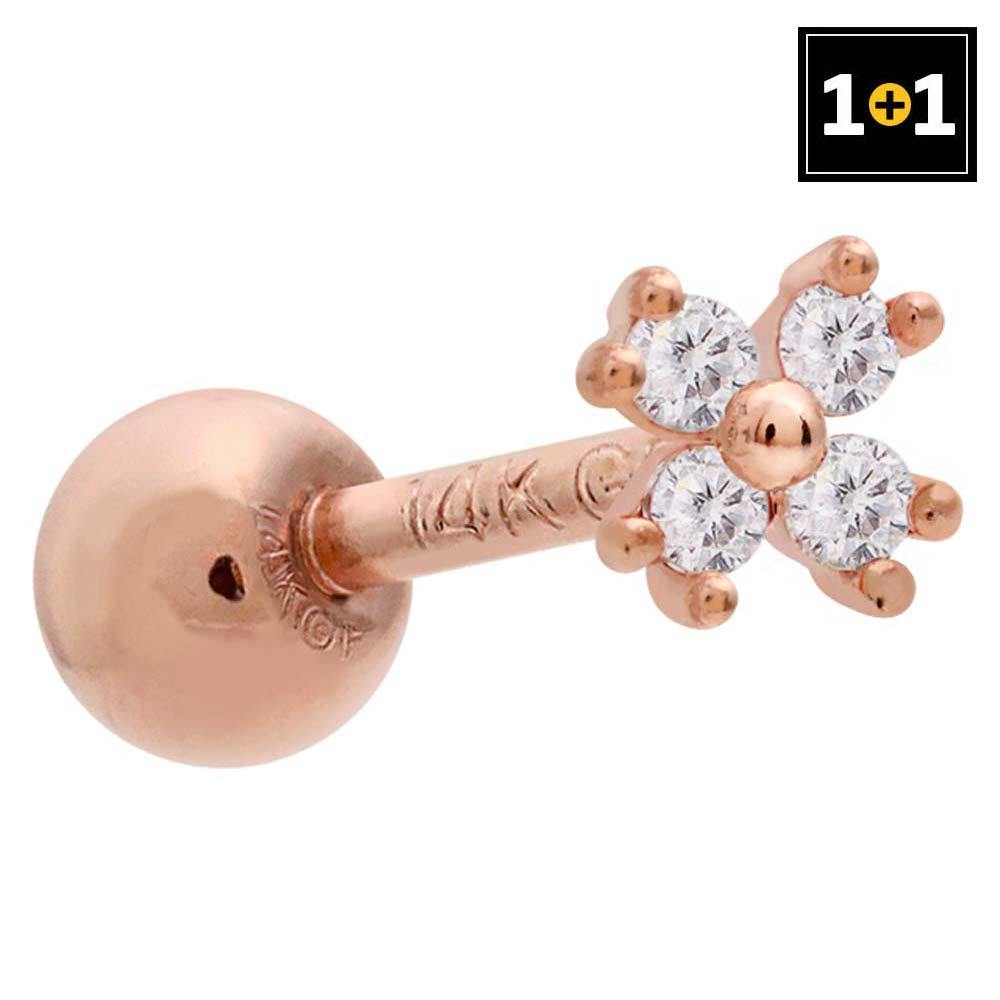 [1+1] 14K Gold Filled Pin Petite Flower Piercing (Single Sold)
