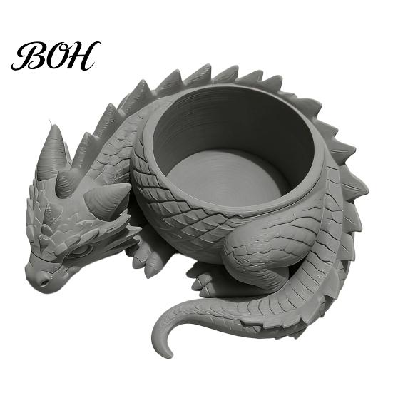 3D Printed Dragon Planter Flower Pot, Fairy Tale Style Dragon-Shaped Dragon-shaped Pot with Breathable Design, Small Plant Container for Home