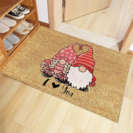 Chic Floor Mat Smooth Multifunctional Gnome Surface Cartoon Flocking Decorative Door Rug for Bathroom