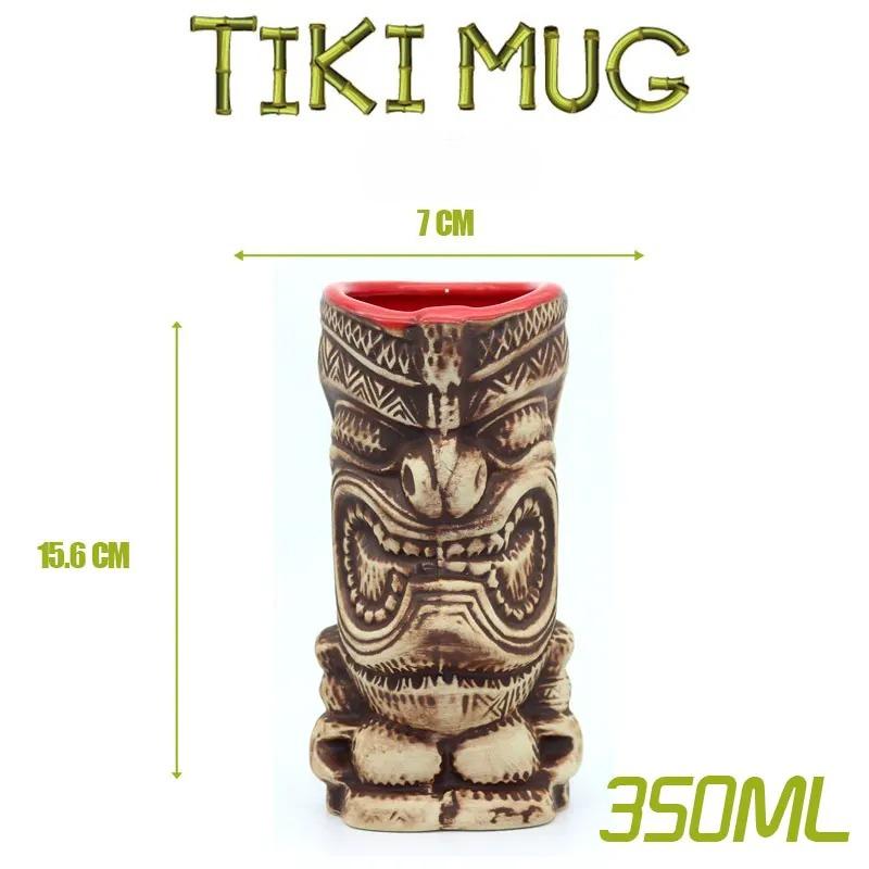 Tiki Bar Tiki MUG Keller Hawaii Cocktail Glass Martini Ceramic Mugs Creative Cup Easter Island Mugs Halloween Gift for Bar Tools