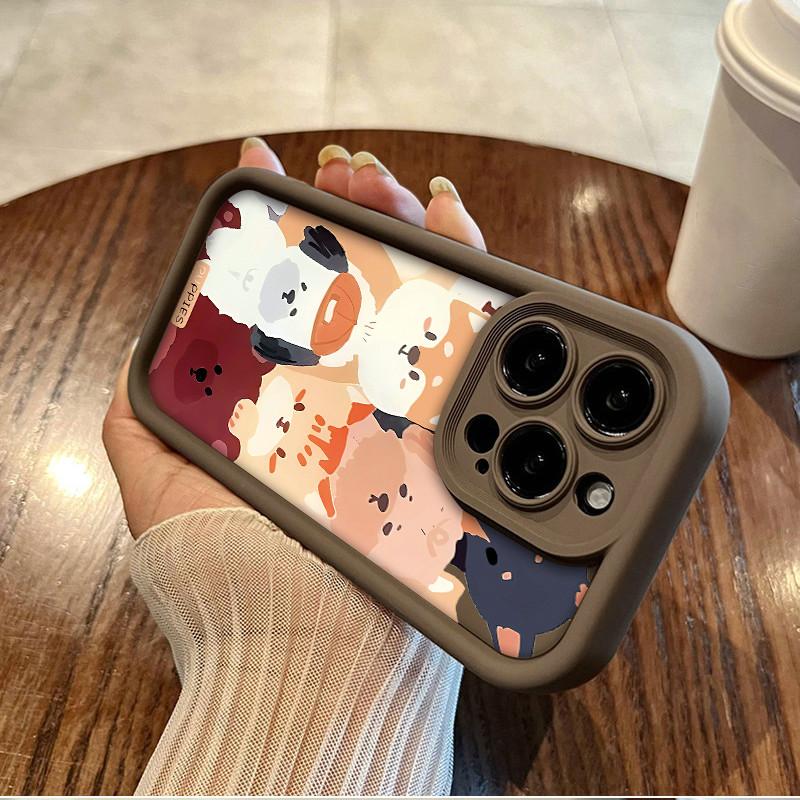 Niedliche Cartoon-Welpen mit Hunde-Aufdruck, modische Hülle, flexible weiche Silikon-TPU-Schale, vollständige Rückseite für iPhone Samsung