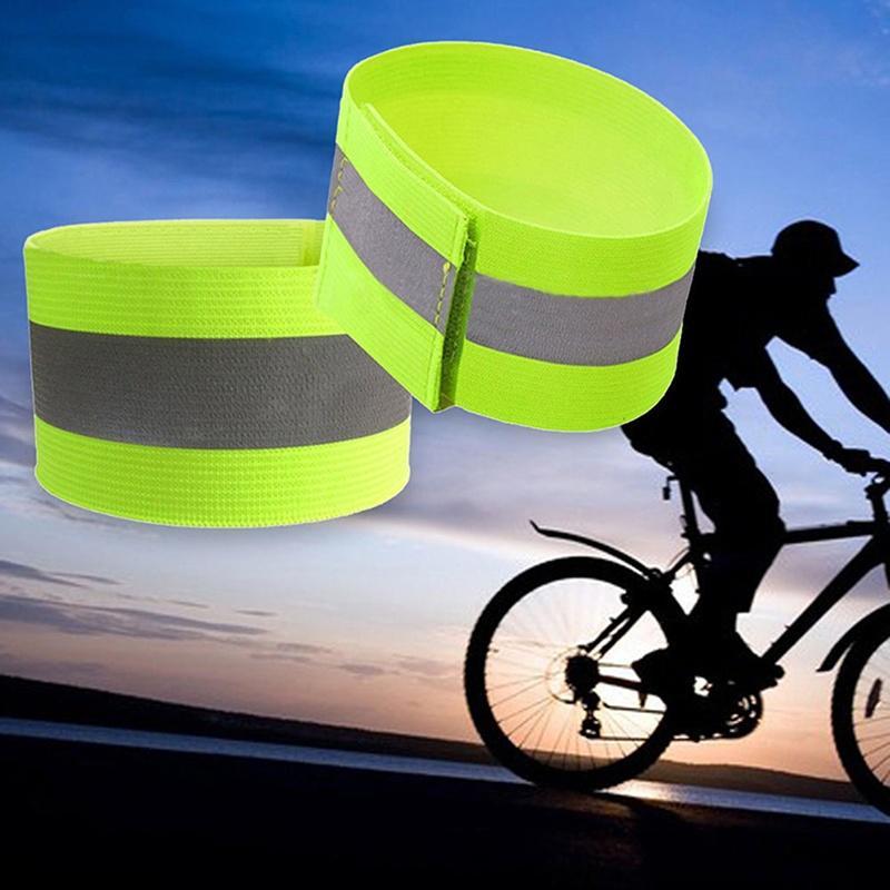 New 2Pcs Safety Reflective Arm Band Belt Strap for Outdoor Night Running Cycling