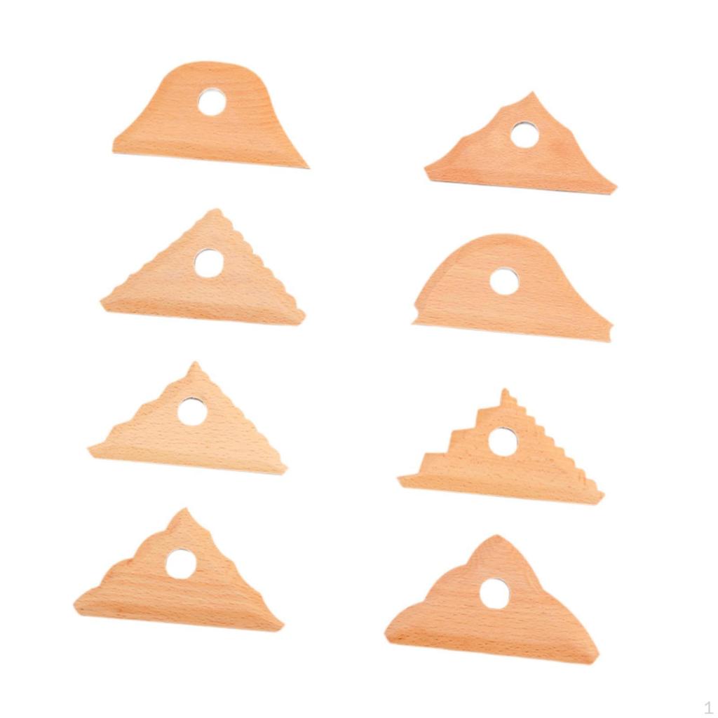 8x Pottery Clay Ribs,Pottery Foot Shaper Tools,Wood Engraving Smooths Shapes Practical