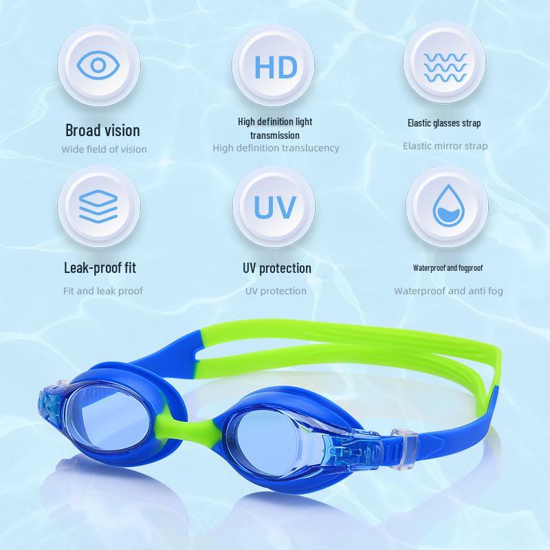 Children's High-Definition Waterproof Anti-Fog Silicone Goggles - Protective Eyewear for Boys and Girls