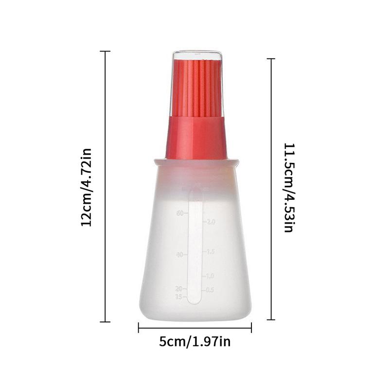 Silicone Oil Bottle Brush With Lid Set Soft Sauce Bottle With Silicone Basting Brush Cooking Oil Bottle Brushes For Pastries Bbq