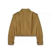 Turndown Collar High Waisted Crop Top Jacket with Pleated Design Women's Long Sleeved Solid Color Short Jacke Commute Autumn 2025
