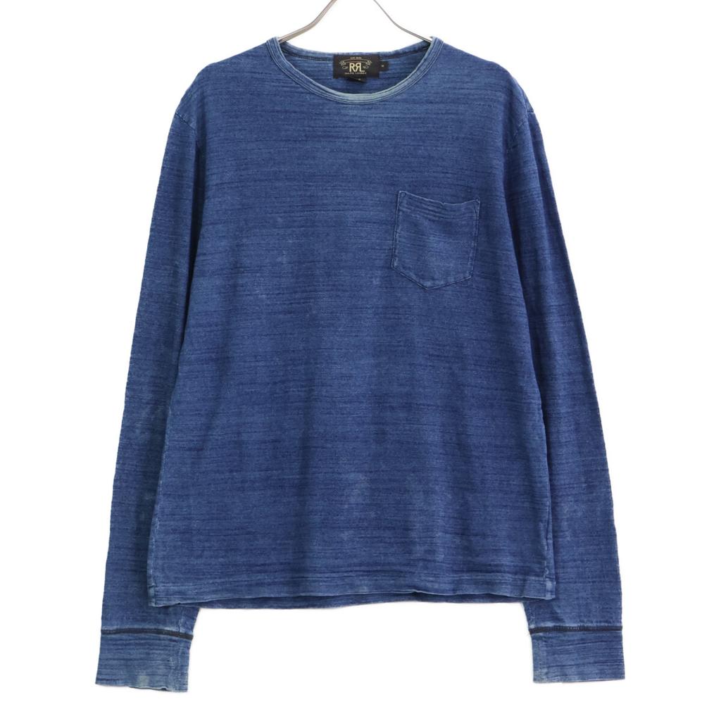 RRL Indigo Cotton Long Sleeve T-Shirt tops M Indigo blueUsed