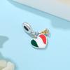 Original 925 Silver Charms Flag Pendant Love Hearts Beads Fit Bracelets Necklaces For Women DIY Jewelry Gift