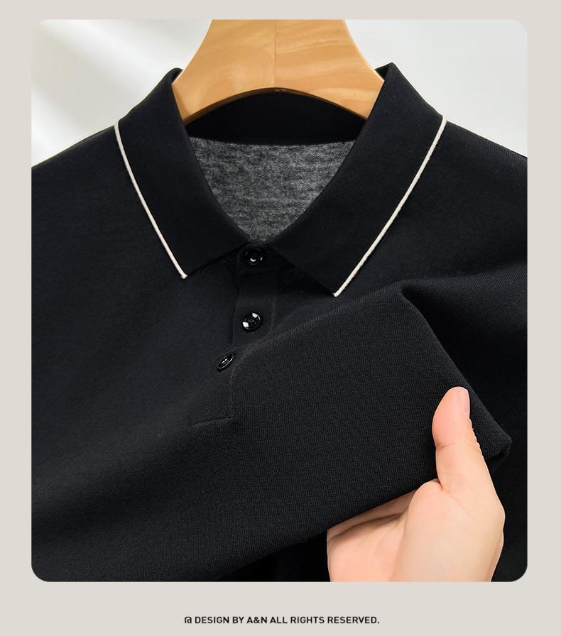 [Sharp and Colorful Edge] [Mulberry Silk Cool Feeling] Men's Business and Leisure Collar Short Sleeve