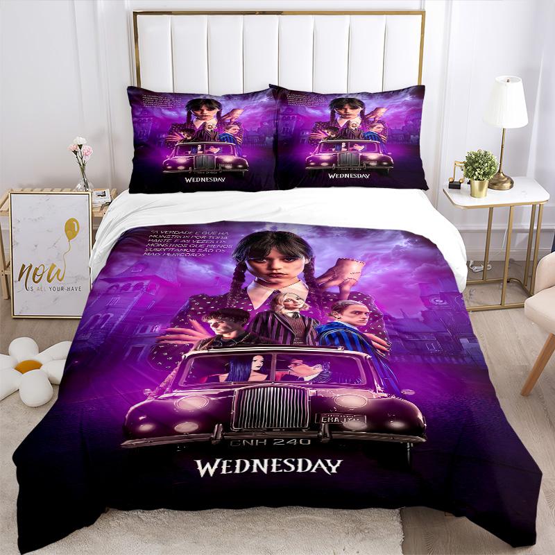 Wednesday Addams Returns Print 3Pcs Bedding Setduvet Cover With 2 Bedropillowcase Home Birthday Gift