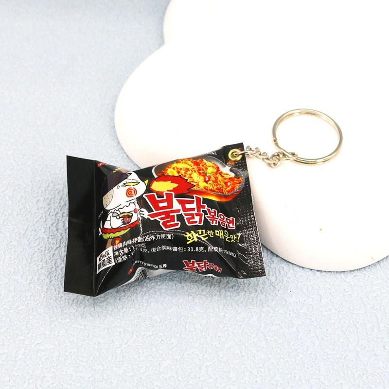 Simulation Instant Noodles Keychain Backpack Turkey Noodle Hanging Pendant Small Ramen Keychains Keyring For Kids