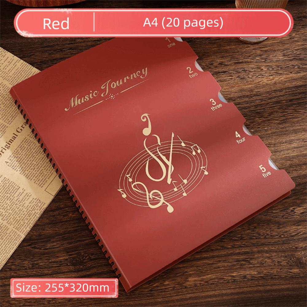 20/30 Sleeves Spiral Music Folder Non-reflective Document Organizer Retro Sheet Music Binder