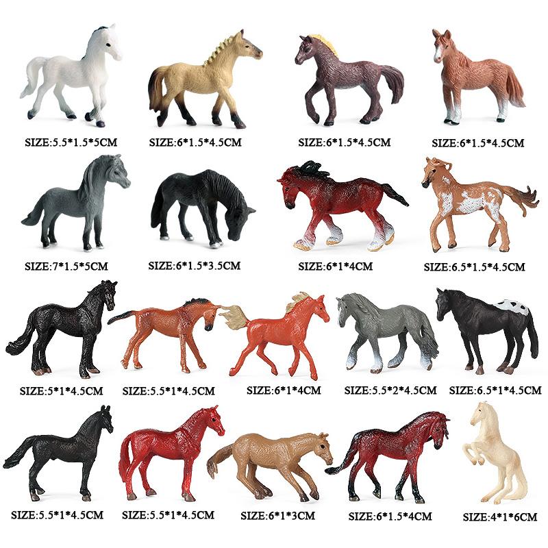 Oenux Model Konia Farmowego Wyścigowego Figurki Akcji DIY Jeździectwo Jeździec Zwierzęta Figurka Śliczna Edukacja Kolekcja Zabawka dla Dzieci Prezent