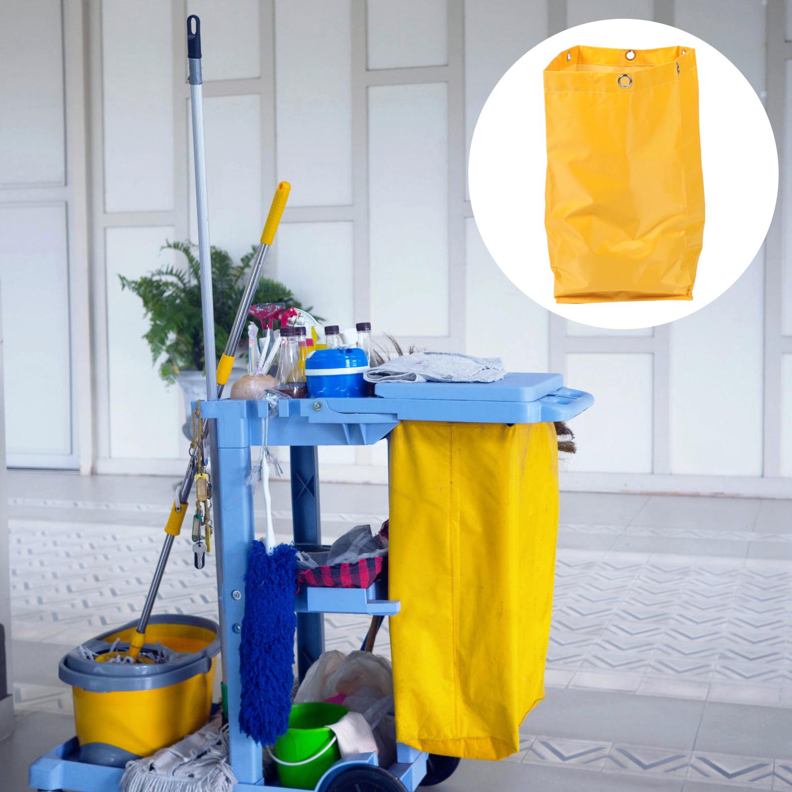 

1 pc Yellow Heavy Duty Utility Cart Cleaning Bag Housekeeping Container Domestic Storage Bag Janitorial Trolley Pouch Cleaning жёлтый