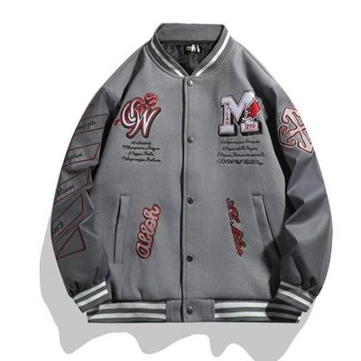 AC Milan Heavy-Duty Embroidered Leather Sleeve Baseball Jacket