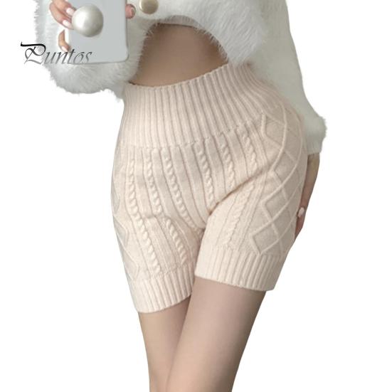 Γυναικεία Χειμερινά Σορτς Βάσης Πλεκτά Ψηλόμεσα Ελαστικά Μονόχρωμα Κρατούν Ζεστά Αντιεκθεσιακά Βασικά Σορτς για Καθημερινή Φορά στο Σπίτι Και Αλλού