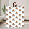 Cute Capybara Shower Blanket Soft Aesthetic Plush Throw Blanket for Kids Couch Chair Sofa Bed Flannel Bedspread Cover