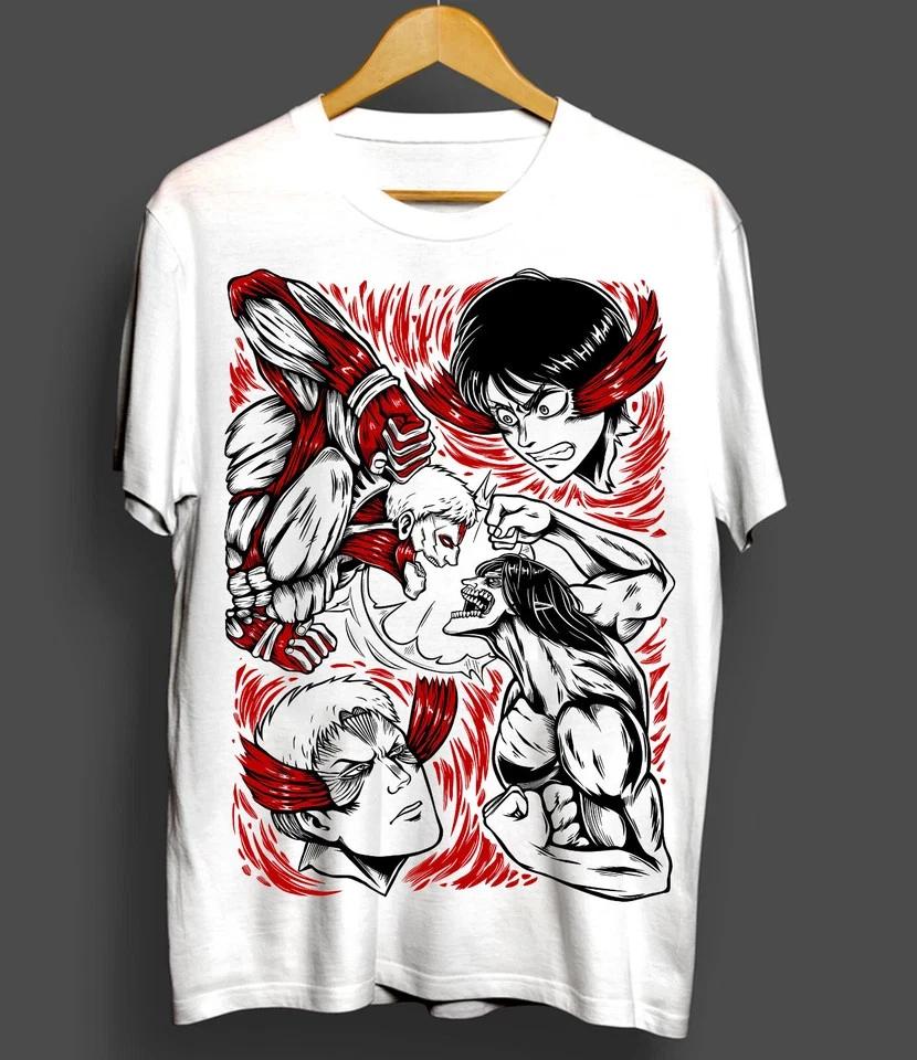 Attack On Titan Tshirt Eren Vs Reiner Shirt Anime Unisexga Unisex Shirt White S