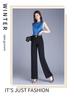 Women's Plus-Size High-Waisted Slim-Fit Pants: Flattering Straight-Leg Design for Spring & Autumn