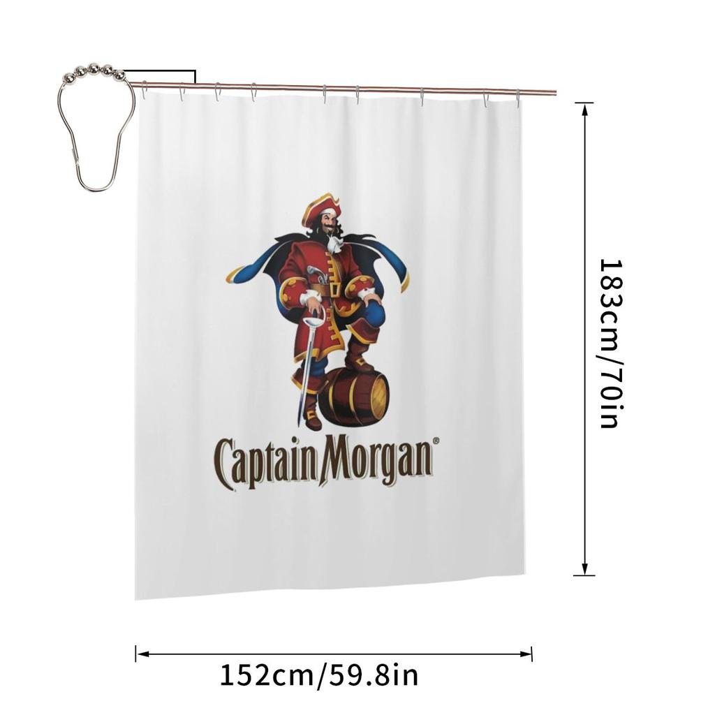 Captain Morgan Shower Curtain Bathroom Polyester Waterproof Bath Curtains With Hooks