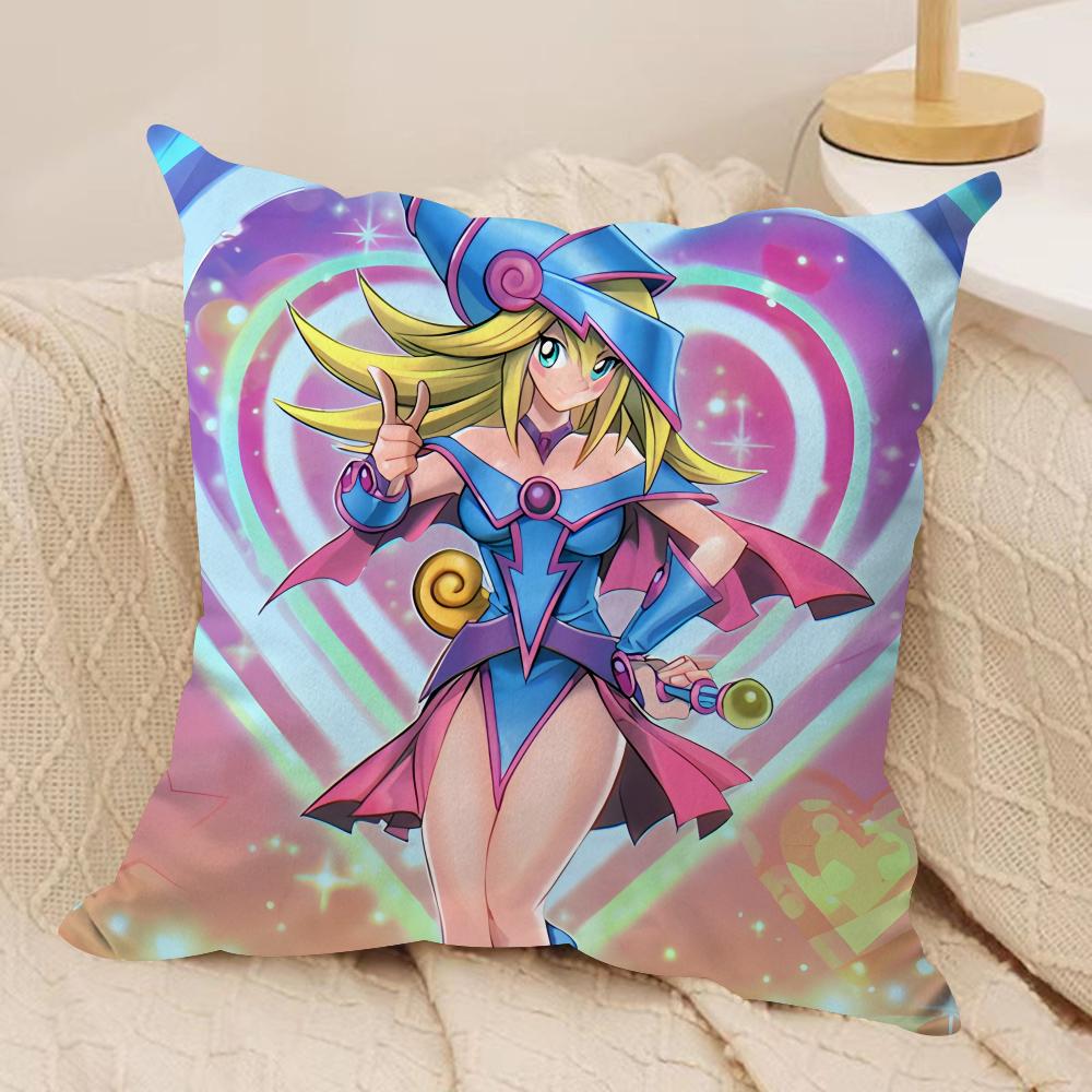 Dark M-Magician Girl Cushion Cover Silky Short Plush Invisible Zipper Dustproof Sofa Pillow Case For Home Decor