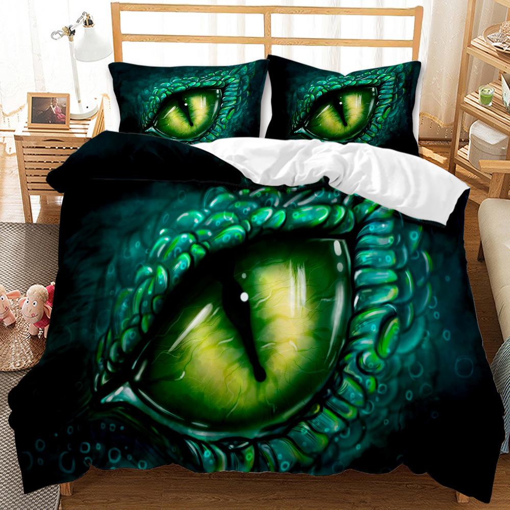 Dinosaur Pattern Personalized Design 3D Digital Printing Duvet Set Three-piece Bedding