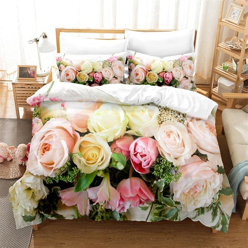 

Комплект постельного белья «Розовый люкс» с пододеяльником, высококачественное одеяло, комплекты постельного белья, комплект постельного белья Flower Queen King Size, комплект постельного белья AU Single 140x210cm