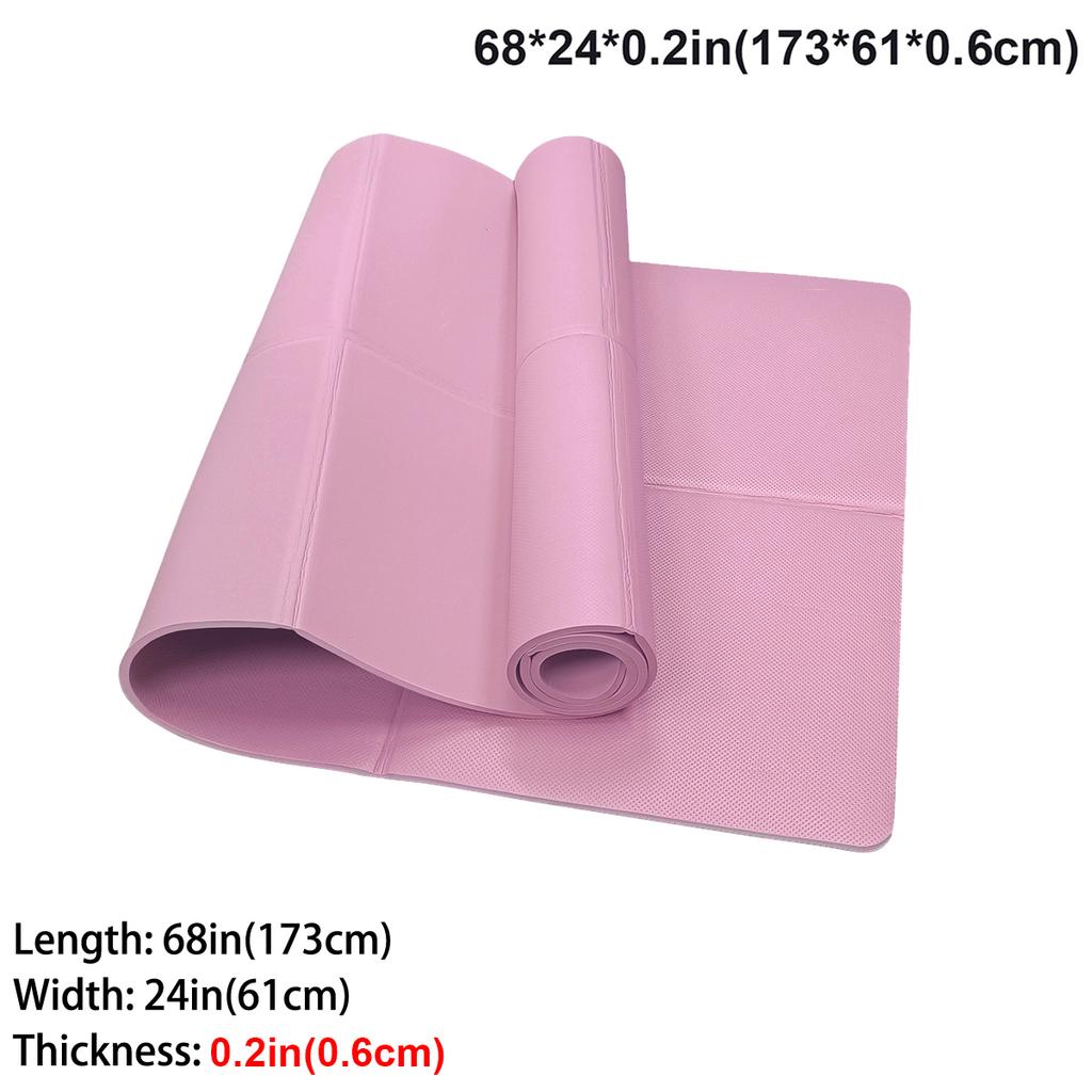 Vikbar Yogamatta Rosa Miljövänlig EVA Vikbar Rese Fitness Träningsmatta 3/4/6mm Tjocklekar för Yoga Golvträning
