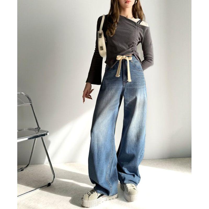 

Return Order Return Order Three-Color Daily Order Spring New Arrival High Waist Wash Soft Profile Denim Pants Denim Female Water wash blue is not returned L