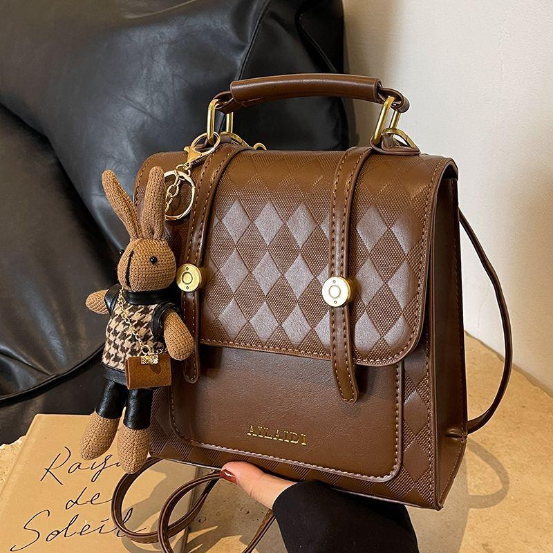 

Niche design bag fashion backpack women s portable Korean version school bag retro travel backpack коричневый