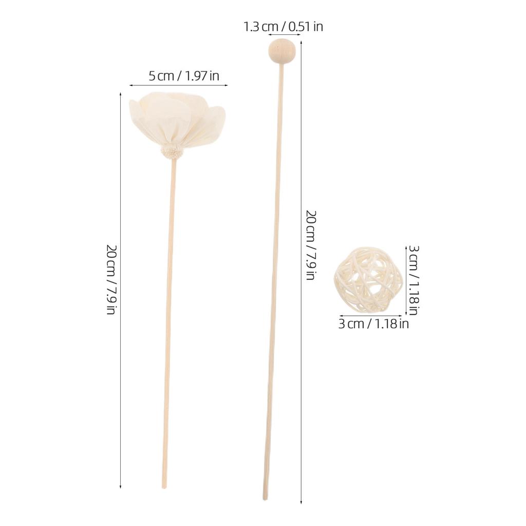 22Pcs Natural Rattan Reed Diffuser Sticks Jasmine Essential Oil Aroma Fragrance Reeds for Home Air Freshener Living Room