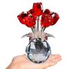 Crystal Rose Flower Figurine Romantics Gift for Wife Girlfriend Mom On Birthday Wedding Christmas Home Decorations