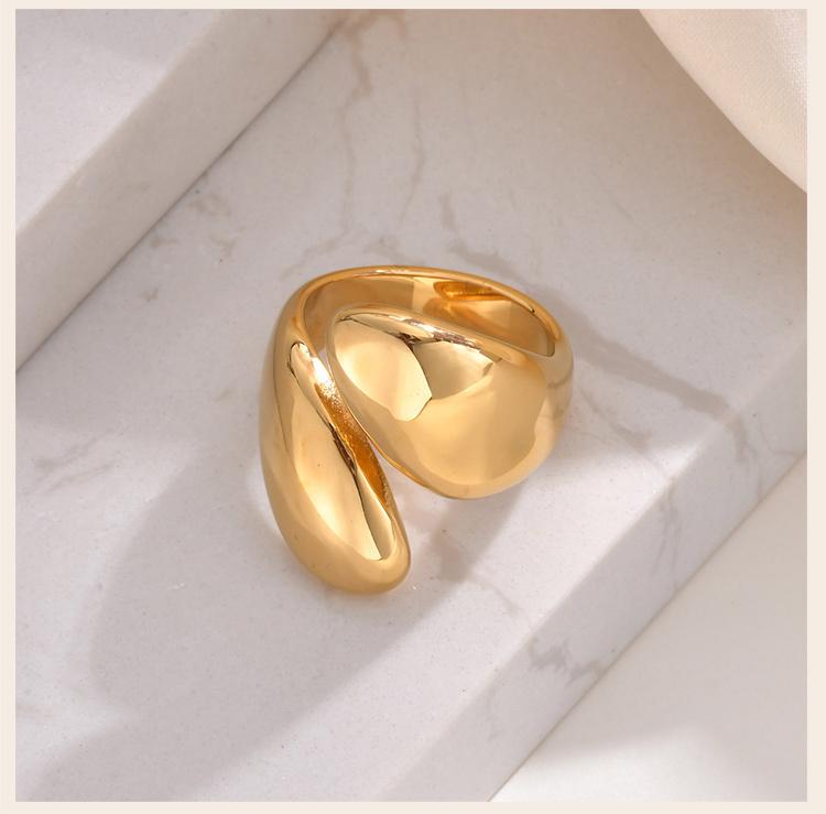 Chunky Open Twist Stackable Rings for Women, Bold Crossover Statement Ring Stainless Steel Jewelry