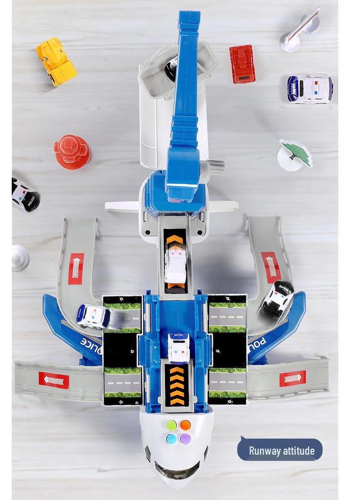 Children's Inertial Toy Car Set with Airplane and Music