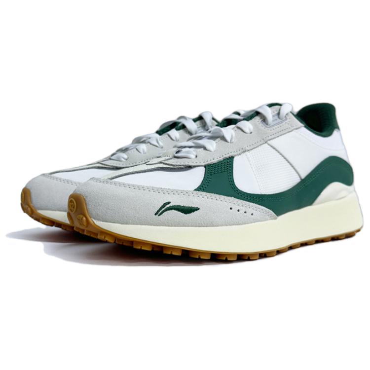 New LiNing Anti-Slip Wear-Resistant Low-Top Casual Shoes Men's White Green AGCU177-1