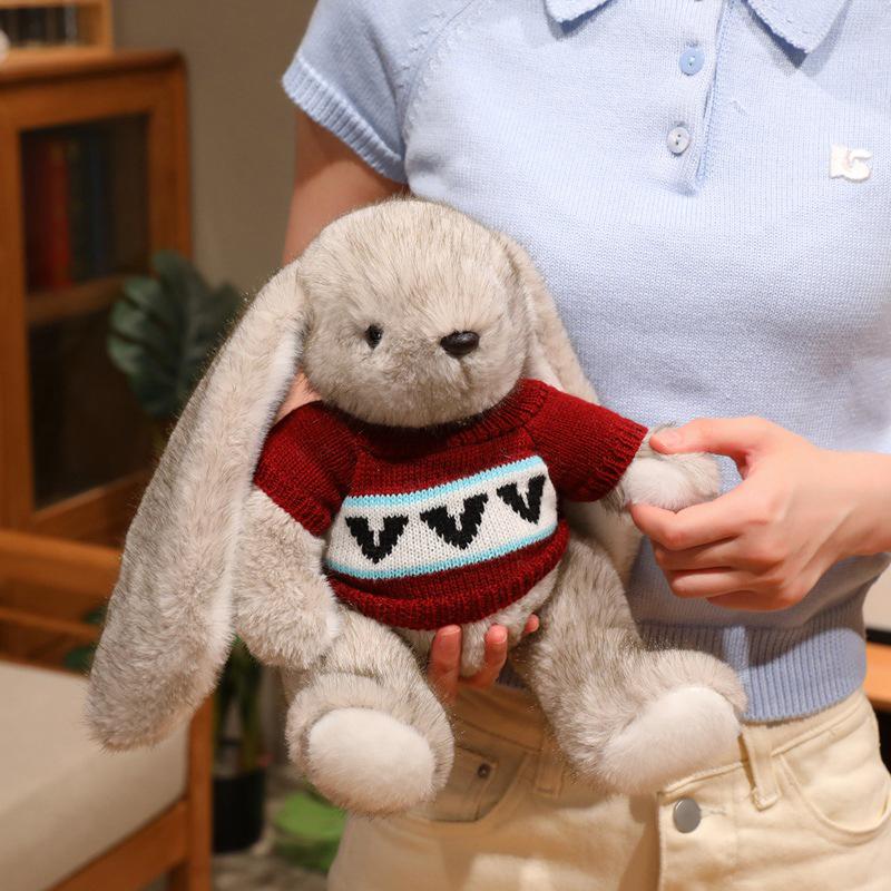 Easter Bunny Plush Toy: Long-Eared Chubby Rabbit Doll for Kids