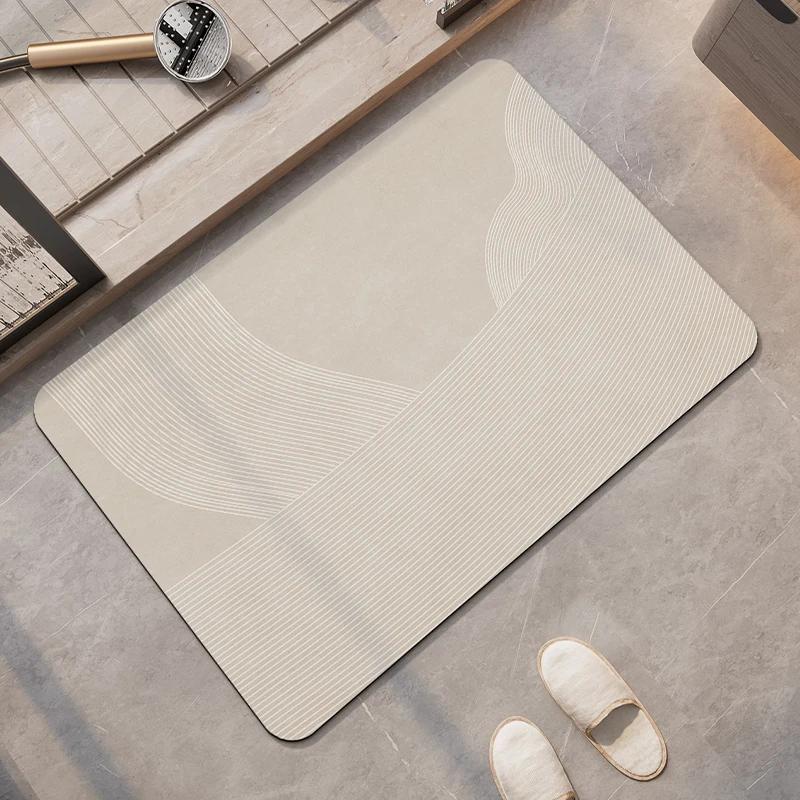 Diatomite Bath Mat Fast Dry Super Absorbent Non-Slip Floor Rug For Bathroom Shower Toilet Entryway Washable Home Decor