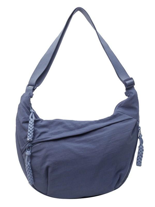 Casual Large Capacity Canvas Shoulder Bag With Zipper For Daily Use