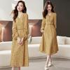 Floral V-Neck Long Sleeve Dress - Liu Yifei Inspired