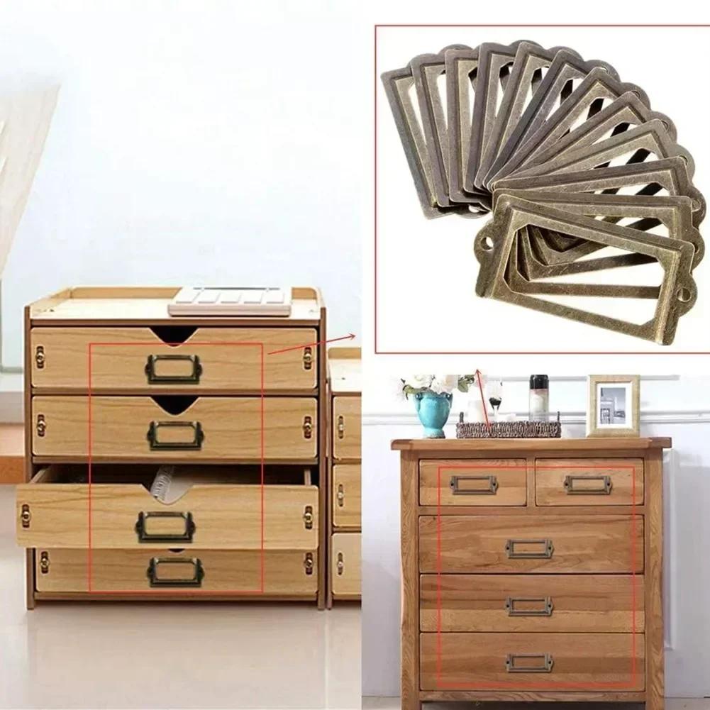 Set Of 30 Metal Drawer Tag Holders In Antique Bronze For Organizing Cabinets Filing Cabinets Wine Cellars Jewelry Boxes