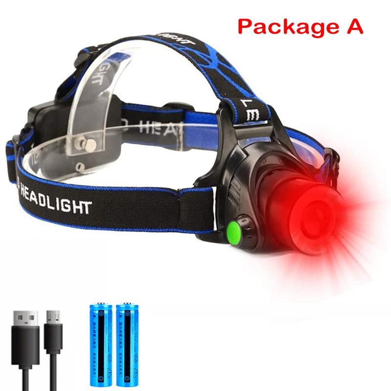 

D2 Охота 670 нм Красный луч Налобный фонарь С зумом Светодиодный налобный фонарь 3 режима освещения Водонепроницаемый Бег Кемпинг Пеший туризм Чтение