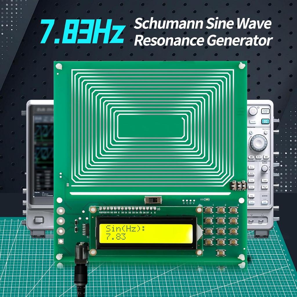 7.83Hz Schumann Wave Resonance Generator, Ultra-Low Frequency Pulse Generator, 0.01Hz~200000Hz Adjustable Sine Wave Resonance Generator, USB Powered