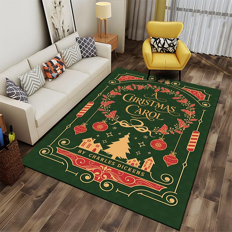 Christmas Carol Decorative Carpet suitable as a non-slip mat for the living room or bedroom sofa