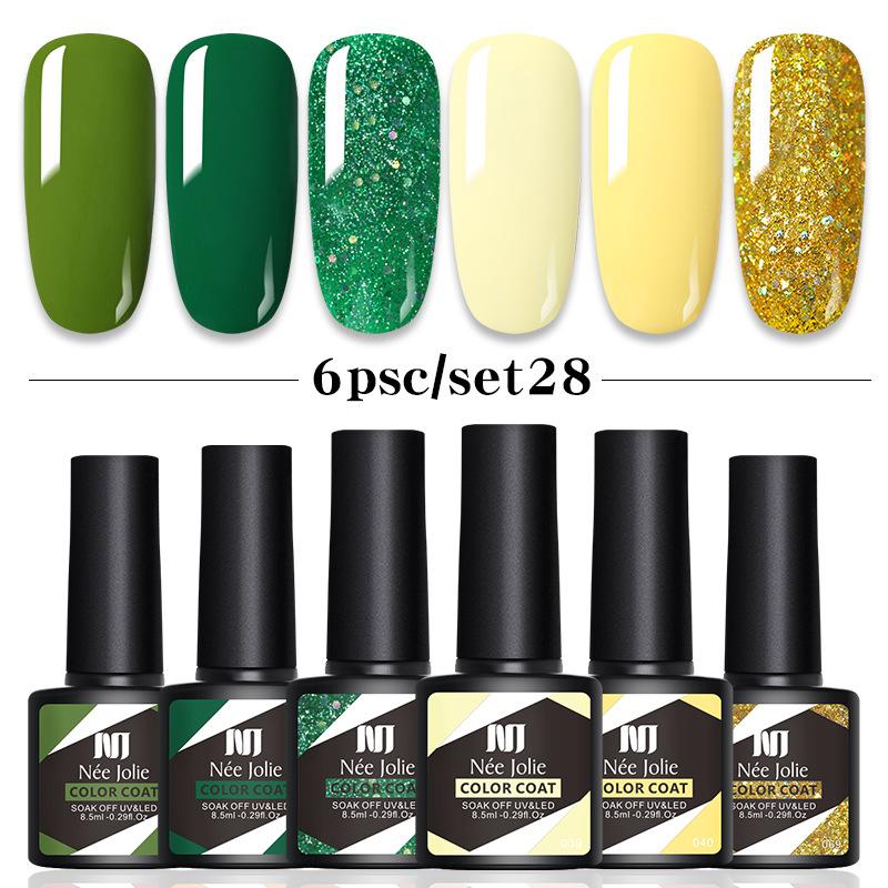 6-Color Nail Polish Glue Set, Popular Color Nail Glue, Phototherapy Nail Polish Glue Can Be Matched Arbitrarily.