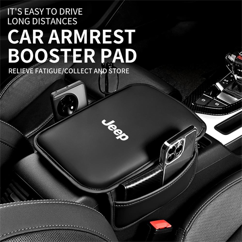 Car Arm Rest Cushion Storage Pad Armrest Box Protective Cover For Jeep JPB Renegade Wrangler jk Compass Grand Cherokee Gladiator AJP1